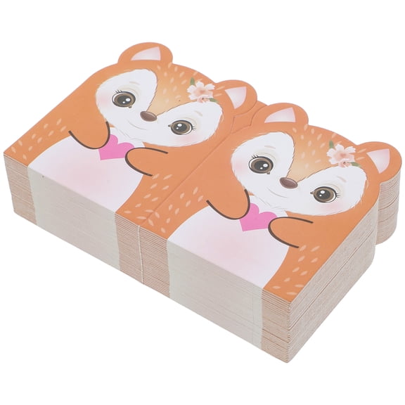 KHBUAB 100Pcs Cute Orange Deer Cards with Envelopes for Birthday T You and Office Notes