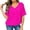 Hot Pink, variant on Womens T Shirts,Elegant V Neck Summer T Shirt for Daily Wear Casual Loose Fit Solid Color Bat Wing Short Sleeve Top WomenBlueM
