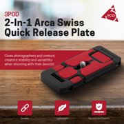 3Pod 2-In-1 Arca Swiss Quick Release Plate for Cameras and Smartphones