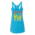 thumbnail image 2 of Tropical Palm Tree Silhouette | Womens Pop Culture Premium Tri-Blend Racerback Tank Top, Vintage Turquoise, Small, 2 of 4