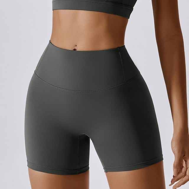 AEXTO Workout Biker Shorts Women High Waisted Tummy Control Spandex Booty Volleyball Shorts for Yoga Dance