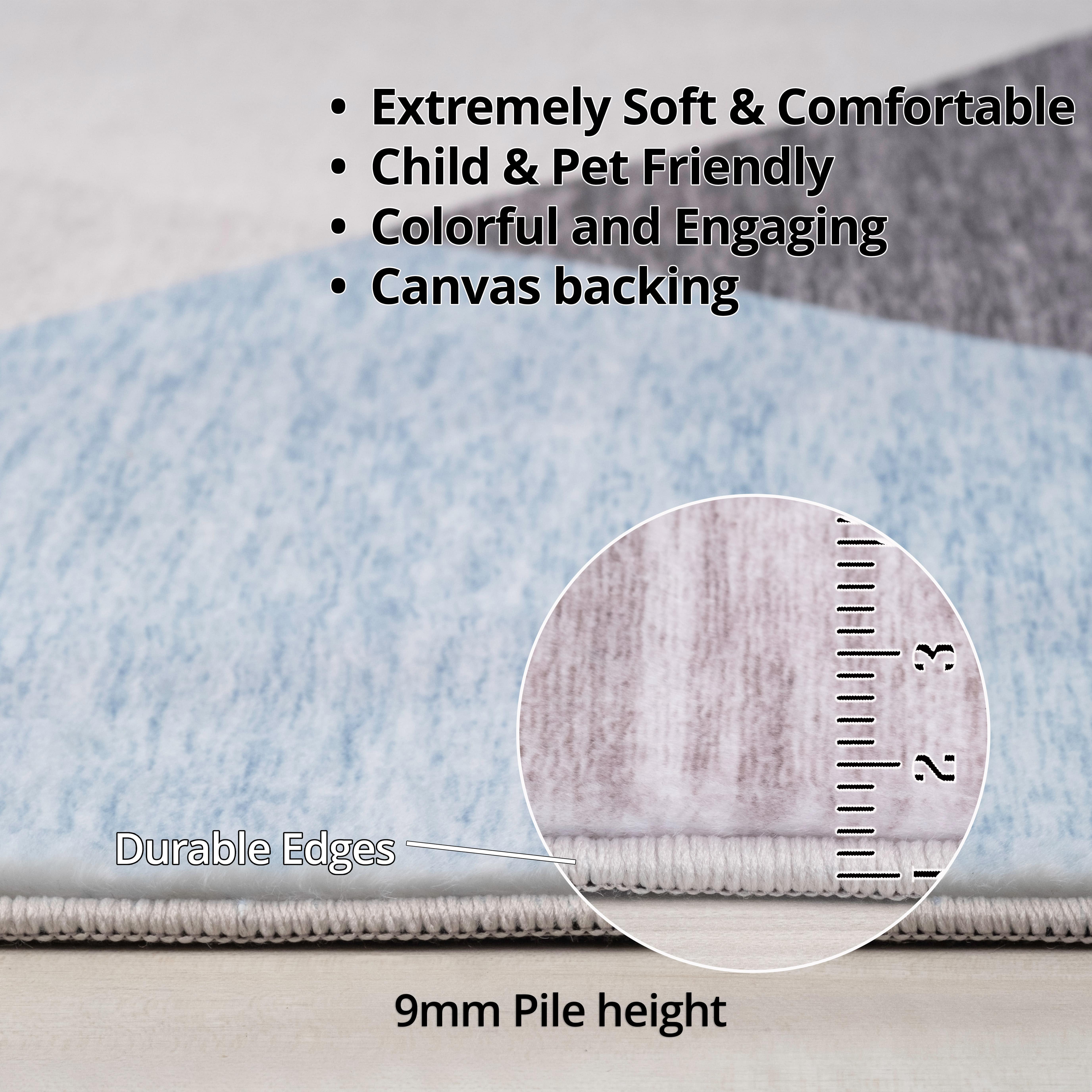 Rug Branch Eclipse Mid-Century Modern Indoor Area Rug, Blue Grey, Abstract - Living Room, Bedroom, Dining Room, and Office