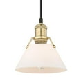thumbnail image 2 of Yep by Golden Lighting Orwell 1-light 8in Pendant in Brushed Champagne Brass and Opal Glass, 2 of 3