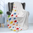 thumbnail image 4 of Fish Soft Flannel Fleece Throw Blanket, Types of Colored Fishes Floats on Grey Background Sea Animals Mammals Pattern, Cozy Plush for Indoor and Outdoor Use, 60" x 80", Multicolor, by Ambesonne, 4 of 5