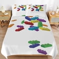 thumbnail image 6 of 3 Pcs Soft Bedding Set, Includes 1 Duvet Cover with Zipper And 2 Pillow Shams,Falling Blocks Full(79"×90"), 6 of 8