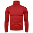 thumbnail image 1 of Kcodviy Mens Autumn and Winter Dress Coats for Men Solid Soft Turtleneck Sweater Mens Snow Coat Flexibility Solid Color Close Plus Size Coats Fitting Top Slim Sweater, 1 of 4