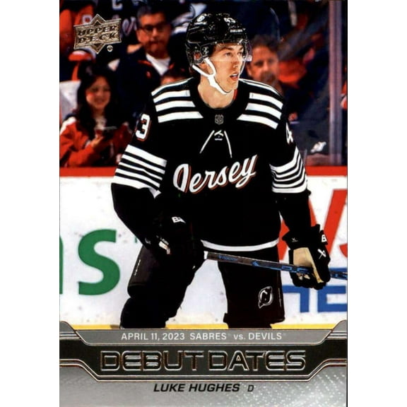 NHL 2023-24 Series 1 Debut Dates Luke Hughes DD-25 (Rookie)