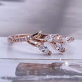 thumbnail image 5 of K-KED Women Wedding Rose Gold Filled Ring Leaves Cubic Zircon Ring Sz 5-12-10, 5 of 6