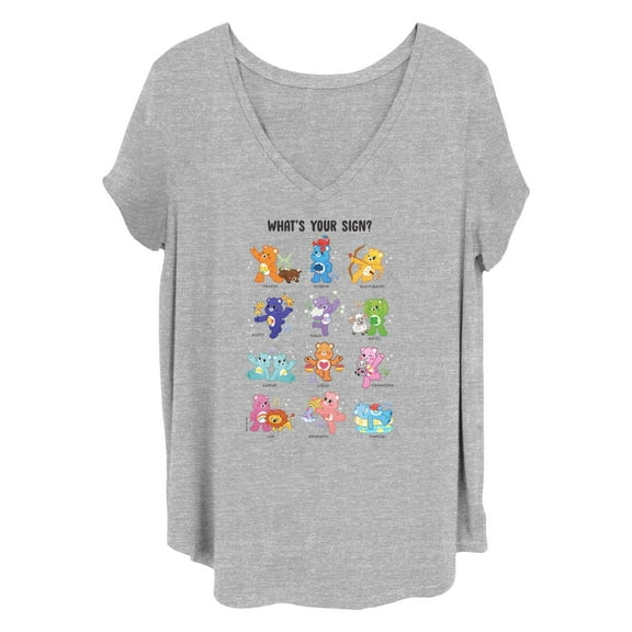 Women's Care Bears What's Your Sign  Graphic T-Shirt
