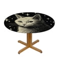 thumbnail image 3 of BCIIG Cat Stars Moon Round Table Cover, Stain Resistant & Washable, Perfect for Indoor and Outdoor Use, Kitchen, Dining, Wedding, Parties, , Outdoor Picnic Camping and Indoor Kitchen Dining Party, 3 of 8