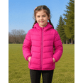 thumbnail image 3 of Lanbubble Girls Puffer Jacket Hooded Packable Winter Coat with Pockets Lightweight Warm Outerwear for Kids, Sizes 4-12 Years, 3 of 11