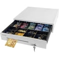 thumbnail image 1 of Cash Drawer \uD Cash Register POS Cash Drawer Box Stainless Steel with Adjustable Bill/ Coin Tray for Canadian Money Compatible for All POS System Printers, 1 of 8