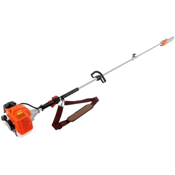 52CC Pole Saw Gas Powered,2 Stroke Gas Pole Chain Saw Cordless Tree Pruner,Extendable Chainsaw Tree Trimmer for Tree Trimming agricultur Pole Saw Gas,Hedge Trimmer W/Extension Pole & Back Strap