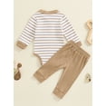 thumbnail image 6 of Elippeo Baby Boys Pants Set, Long Sleeve Striped Romper with Pants Fall Outfit for Casual Daily 3 6 9 12 18 Months, 6 of 9