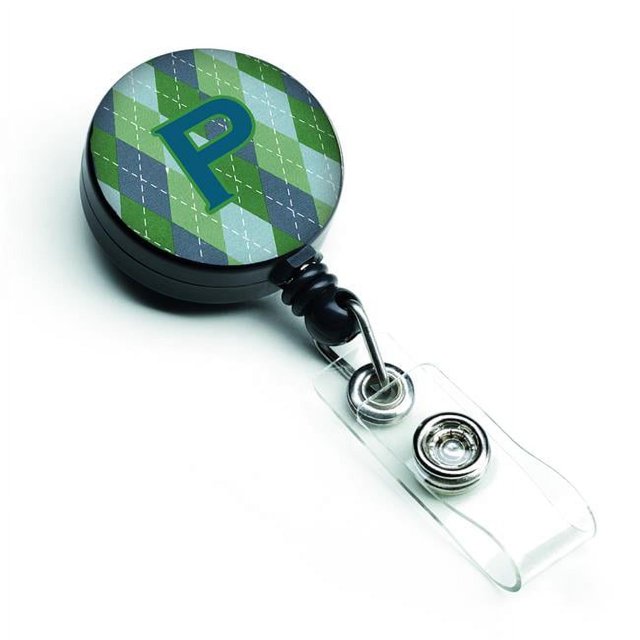 Carolines Treasures CJ1020-PBR Initial P Monogram Blue Argoyle Retractable Badge Reel