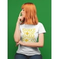 thumbnail image 2 of St Patrick's Day Shake Your Shamrocks Women White T-Shirt, Female XX-Large, 2 of 4