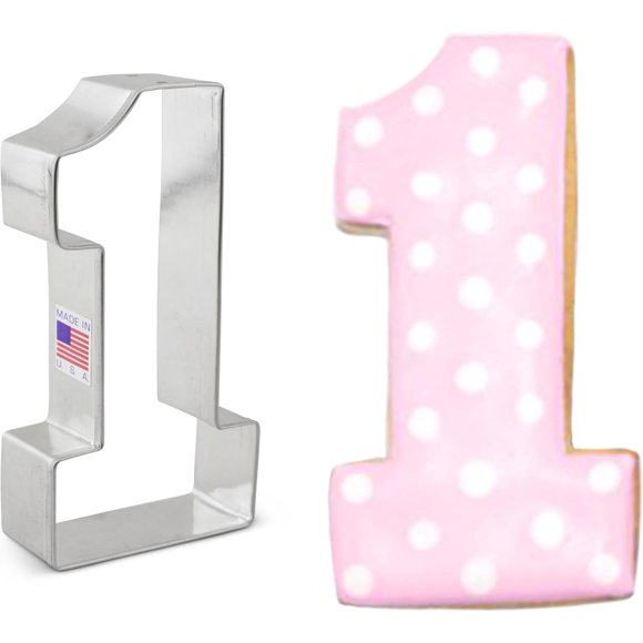 Large Number One #1 Cookie Cutter, 4.5" Made in USA by Ann Clark