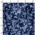 thumbnail image 2 of Soimoi Florals Printed, Japan Crepe SatinFabric, by The Yard 54 Inch Wide, Decorative Sewing Fabric for Dresses Kimonos Gowns, Navy Blue, 2 of 6