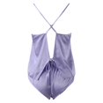 thumbnail image 3 of Gibobby Pijama De Mujer Conjunto de pijamas de seda satinada para mujer(Morado,XL), 3 of 5