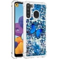 thumbnail image 3 of Compatible with Samsung Galaxy A21 Case Liquid Glitter Cute Stylish Slim TPU Silicone Quicksand Sparkle Shockproof Protective case for Women Girls Case for Samsung Galaxy A21 Blue Butterfly YB, 3 of 6