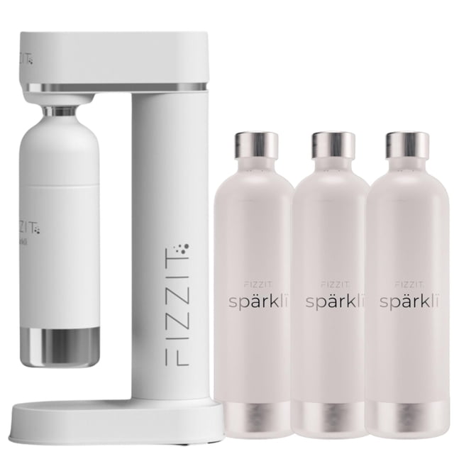 Máquina para hacer agua con gas y refrescos FIZZIT Sparkli con 3 botellas