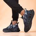 thumbnail image 3 of Hmhnsya Men Lightweight Breathable Mesh Running Shoes, Gradient Flame Print Hollow Shock Absorbing Blade Sole Casual Athletic Trainers for Workout Walking Sports, 3 of 8