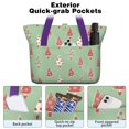 thumbnail image 2 of Tote Bag for Women - Green Christmas Tree Pattern Shoulder Bag - Large Utility Work Duffle Bag with Zipper Handbag for Travel, Work, Sprots, 2 of 5