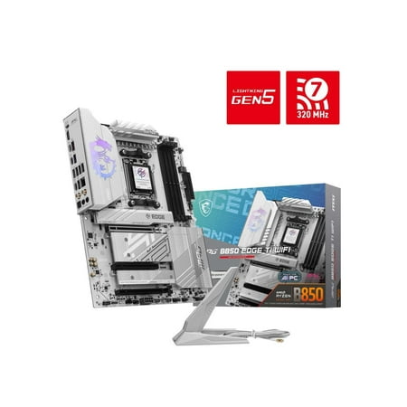 MSI - B850 EDGE TI WIFI (Socket AM5) AMD B850 ATX DDR5 Wi-Fi 7 Motherboard - Gray