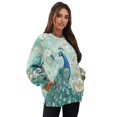 thumbnail image 6 of Xoenoiee Peacock Butterfly Flower Print Graphic Sweatshirts for Women Crewneck Long Sleeve Pullover Y2K Tops with Pockets 2025 Fall Casual Cute Clothes, Size 2XL, 6 of 7