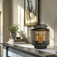 thumbnail image 2 of Hanging Lantern - Decorative Small Black Metal Candle Holder for Home Decor Patio Garden Dining Living Room Bedroom Office Farmhouse Pathway Entryway Events Wedding Decorations, 2 of 9
