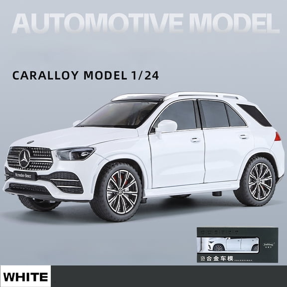 1/24 Benz GLE350 Off Road SUV Home Collection Ornaments Sound & Light Toy Miniatures Alloy Diecast Metal Model Car Toys for Kids