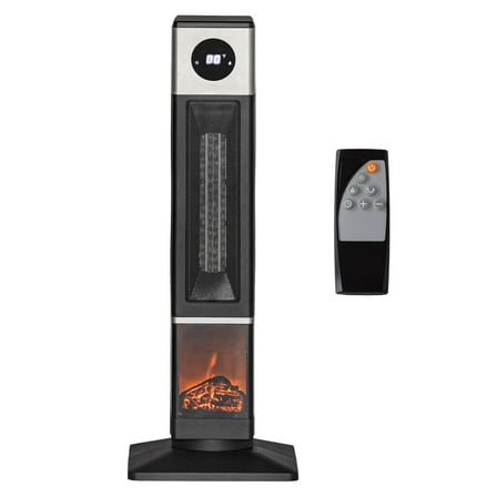 Electric Fireplace, 31" Freestanding Heater with Oscillation & Remote