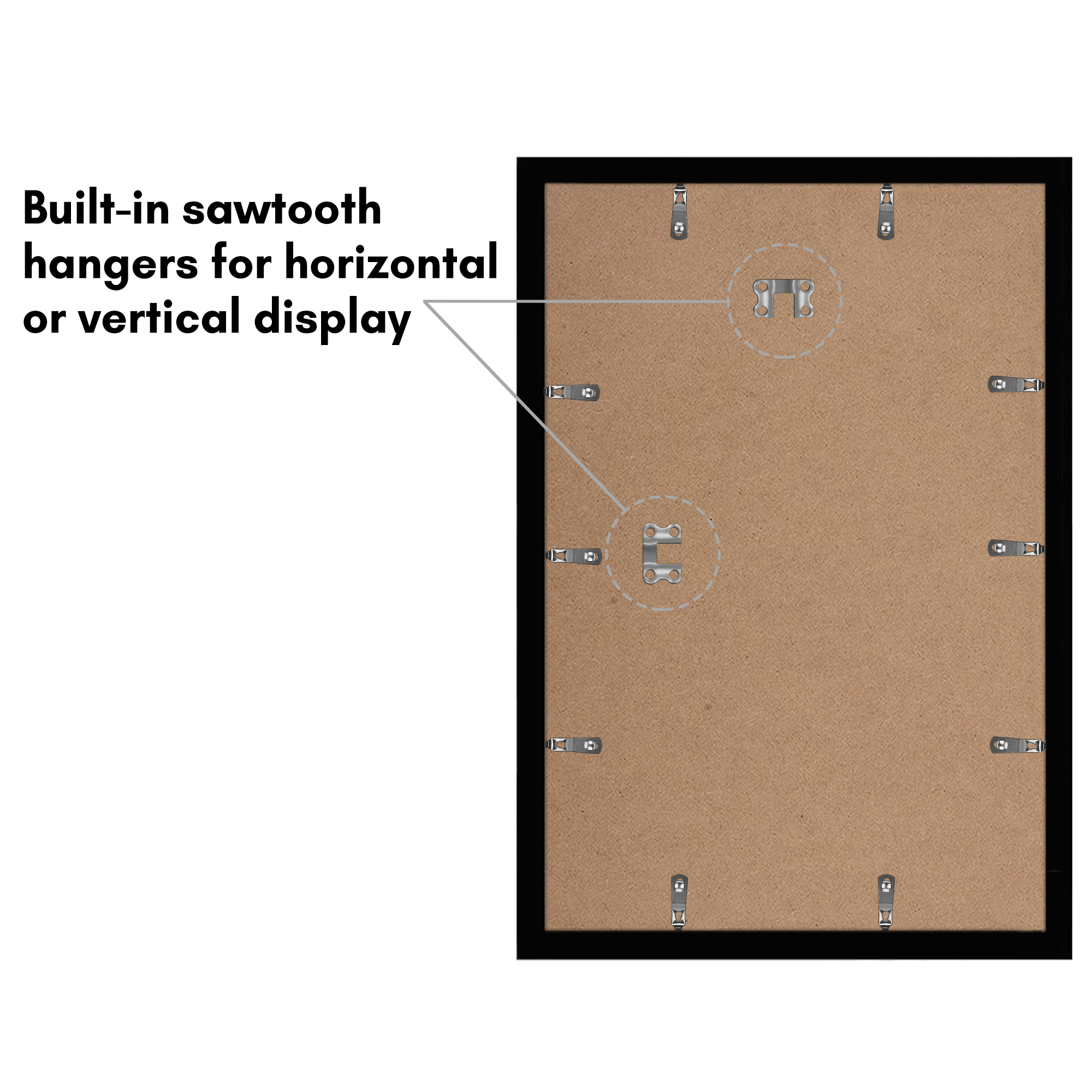 Americanflat 12x18 Poster Frame with Polished Plexiglass with 11x17 Mat 5 Pack Display Photo Galleria - Black