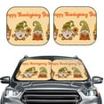 thumbnail image 2 of Naloa Gnomes Happy Thanksgiving Print 2-Piece Windshield Sunshade,Foldable Car Front Window Sun Shades,for Most Sedans SUV Truck-Small, 2 of 6