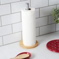 thumbnail image 3 of Home Basics Paper Towel Holder With Bamboo Base, Bonny Grey, 6x6x13.5 Inches, 3 of 3