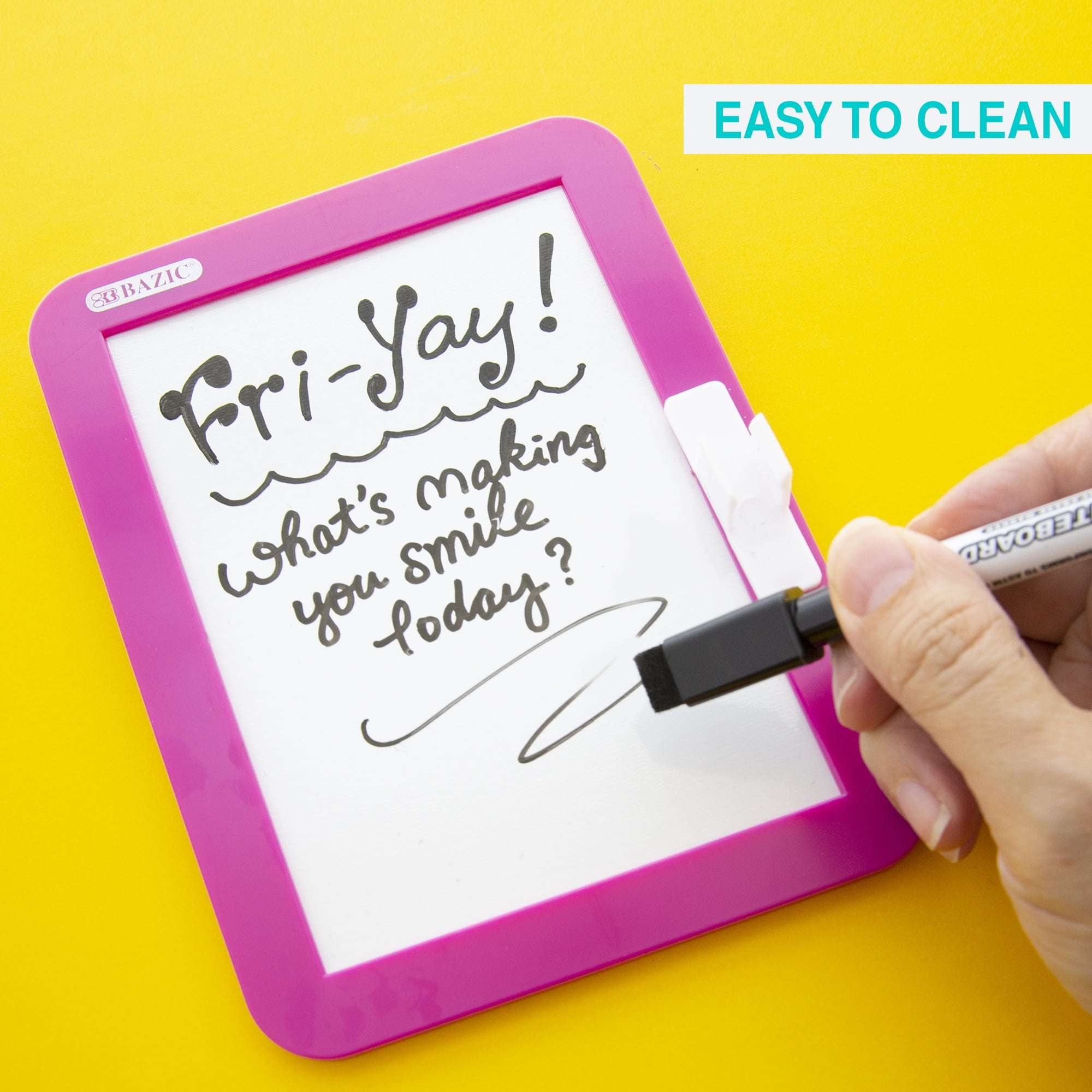 BAZIC White Board 5"x7", Magnet Dry Erase Board Attached to Locker, 1 Dry Erase Marker, 24-Pack