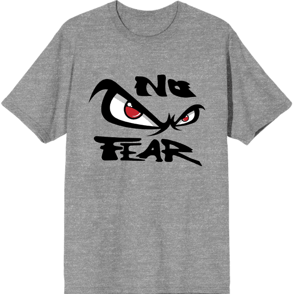 No Fear Classic Logo  Adult Heather Gray Crew Neck Short Sleeve Tee-Medium