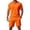 Saffron, variant on 2 Piece Set for Men Henley Short Sleeve Shirt and Drawstring Shorts Set Summer Solid Color Casual Loose Outfits with Pockets, 2XL