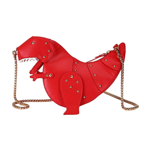 Bolso Bandolera Qarigey de Dibujos Animados para Mujer con Correa de Cadena Rojo