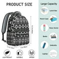 thumbnail image 6 of Boho Chic Work Backpack - Retro Tribal Print Bookbag with 17" Laptop Sleeve | Large Capacity Campus Backpack for Students, Commuting & Daily Use, 6 of 6