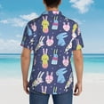 thumbnail image 6 of Fotbe Cartoon Rabbit Hawaiian Shirt for Men Unisex Summer Beach Casual Short Sleeve Cotton Linen Button Down Shirts-Large, 6 of 9