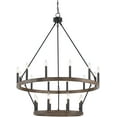 thumbnail image 6 of Vanity Art Farmhouse Vintage 20 Lights Wagon Wheel Chandelier Lighting Ceiling Light Fixtures for Living Room - 10588DW-BK, 6 of 9