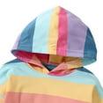 thumbnail image 5 of BULLPIANO Toddler Girls Casual Hoodies Sweatshirts Kids Rainbow Striped Hooded Jackets Pullover Tops 18M-6T, 5 of 7