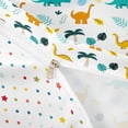 thumbnail image 4 of Metsweet Cute Dino Twin Duvet Cover, Tropical Leaves Twin Bedding, Teal Yellow,2pcs,1 Duvet Cover and 1 Pillowcase, 4 of 6