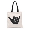 thumbnail image 1 of SIDONKU Canvas Tote Bag Shaka Hang Loose Sign Aloha Arm Beach Cartoon Communication Durable Reusable Shopping Shoulder Grocery Bag, 1 of 1