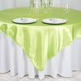 thumbnail image 3 of BalsaCircle 72" x 72" Apple Green Square Satin Table Overlays Wedding Party Tablecloth Linens Dinner, 3 of 5