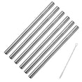 thumbnail image 1 of Pailles à Smoothie en Acier Inoxydable, Larges Pailles Métalliques Réutilisables pour Milkshake, Smoothie, Boisson, Ensemble de 6, 1 of 5