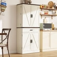 thumbnail image 3 of ANPOO 71''Tall Farmhouse Kitchen Pantry Cabinet, 7 Layers Storage Cabinet, 3 Drawers, 6 Hanging Shelves, Adjustable Shelves, Versatile Large Rustic Cabinet for Kitchen, Dining Room, Living Room, 3 of 7