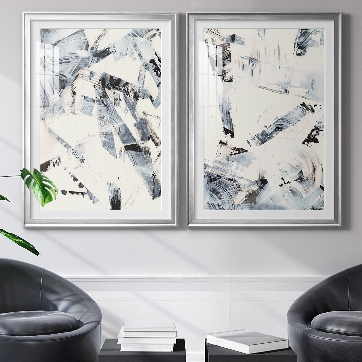 Wexford Home Fractured Ice I Premium Framed Print, 18.5" x 24.5" - Ready to Hang, Silver (Set of 2)