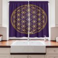 thumbnail image 2 of Ambesonne Geometric Kitchen Curtains, Circle Overlap, 55"x39", Dark Purple Earth Yellow, 2 of 3